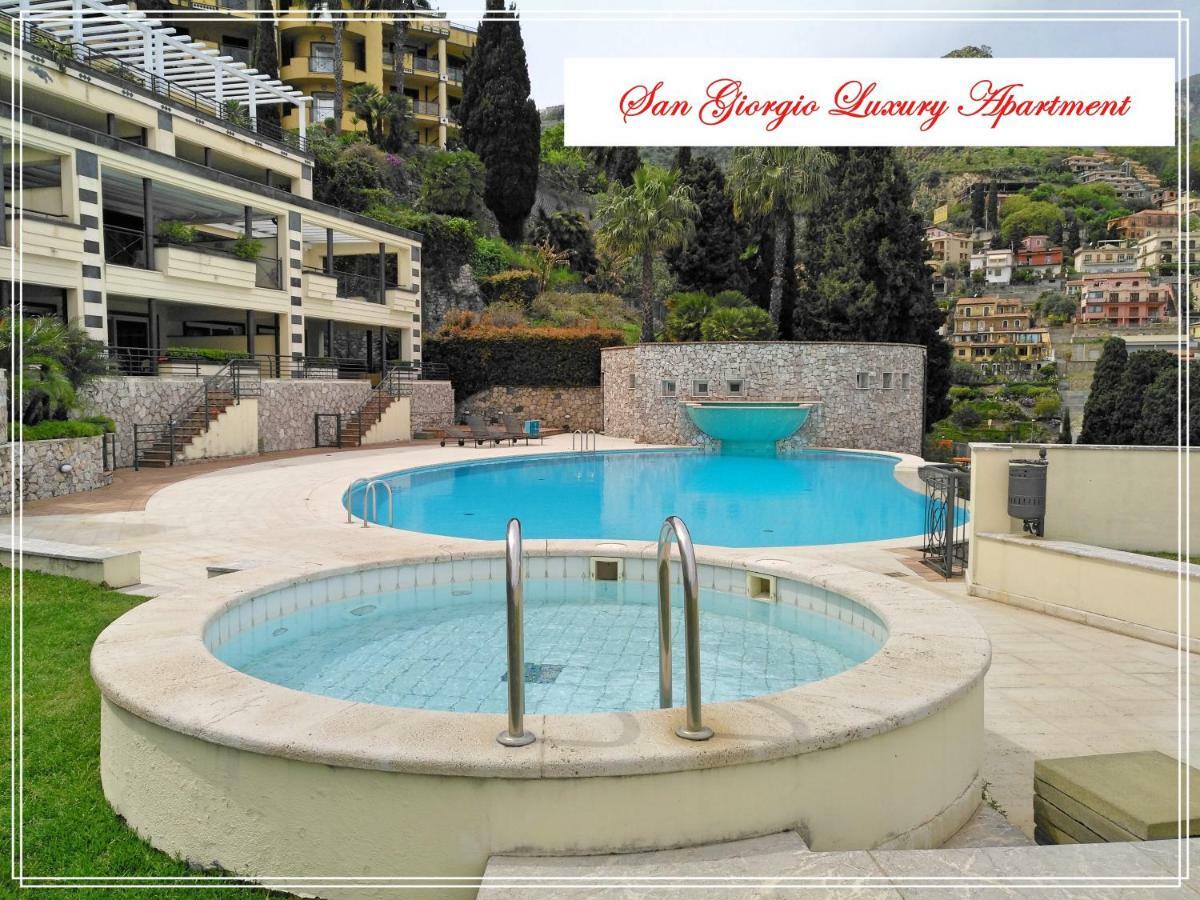 San Giorgio Luxury Apartment Taormina-Panoramic Pool & Parking Space Exterior foto